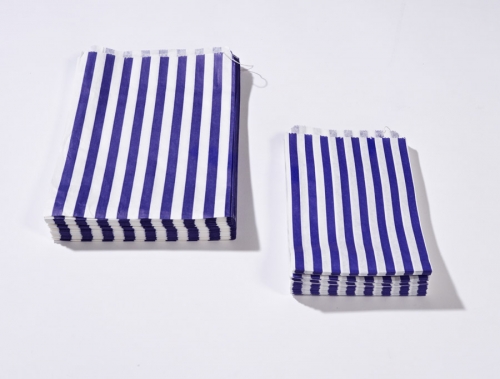 5 x 7 Blue Candy Stripe Paper Bags x 100pcs