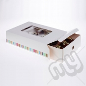 12 Hole Striped Cupcake Box x 5pcs