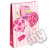 ' With Love For You ' Pink Balloon Gift Bag with Glitter Detail - Extra Large x 1pc
