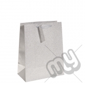 Silver Glitter Gift Bag - Large x 1pc