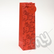 Luxury Red Glitter Paper Gift Bag - Bottle x 1pc
