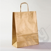 Gold Kraft Paper Bags with Twisted Handles - Large x 25pcs