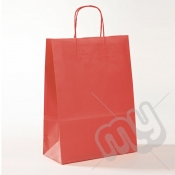 Red Kraft Paper Bags with Twisted Handles - Large x 25pcs