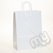 White Kraft Paper Bags with Twisted Handles - Large x 25pcs