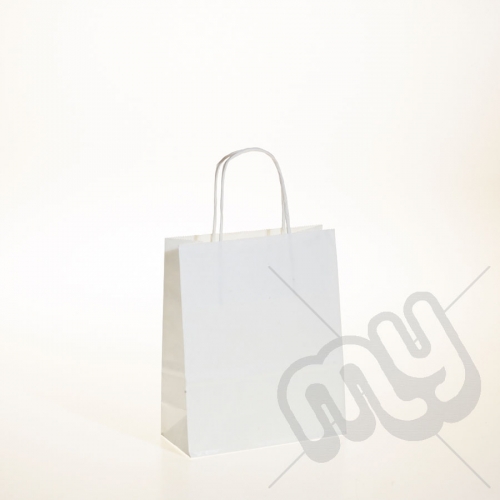 White Kraft Paper Bags with Twisted Handles - Small x 25pcs