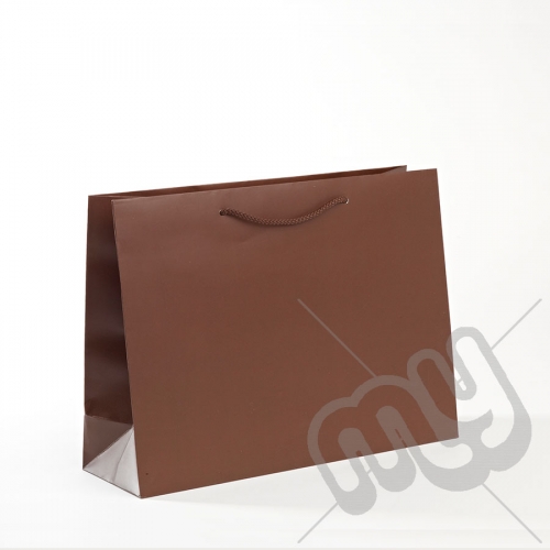 Brown Luxury Matt Laminated Rope Handle Carriers - MEDIUM x 50pcs