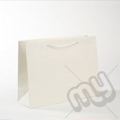 White Luxury Matt Laminated Rope Handle Carriers - MEDIUM x 1pc