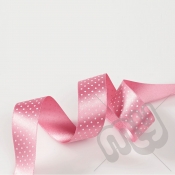Light Pink Polka Dot Double Satin Ribbon 15mm x 20 metres