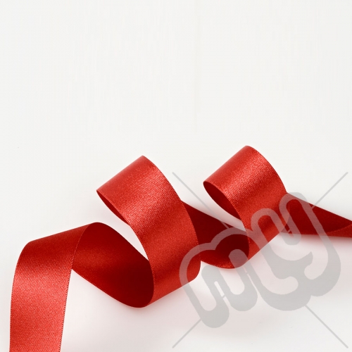 Red Double Satin Ribbon 25mm x 20 metres