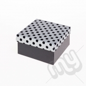 Black & Silver Flocked Luxury Polka Dot Gift Box - Small