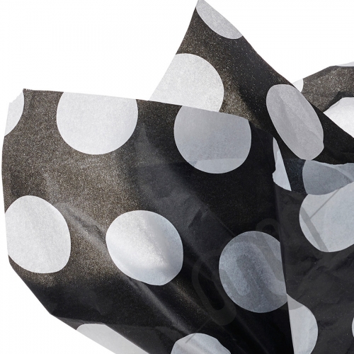 Black & White Polka Dot Tissue Paper - 6 Sheets
